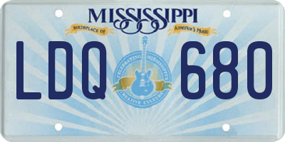 MS license plate LDQ680