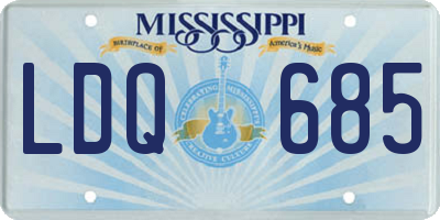 MS license plate LDQ685