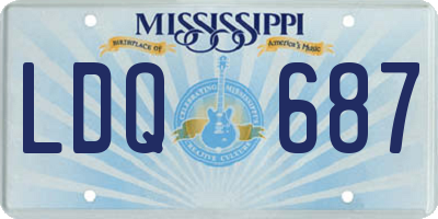 MS license plate LDQ687