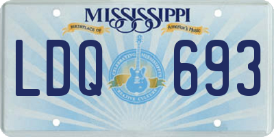 MS license plate LDQ693