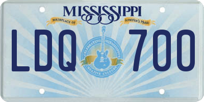 MS license plate LDQ700