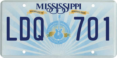 MS license plate LDQ701