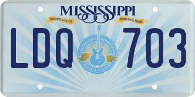 MS license plate LDQ703