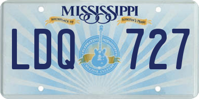 MS license plate LDQ727