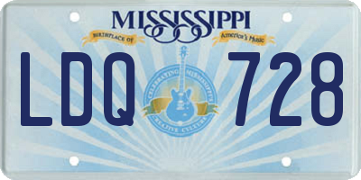 MS license plate LDQ728