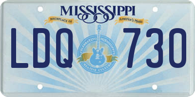 MS license plate LDQ730