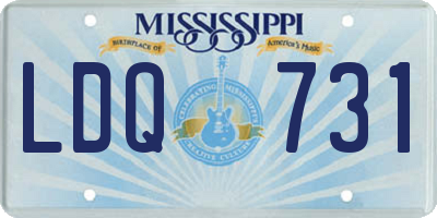 MS license plate LDQ731