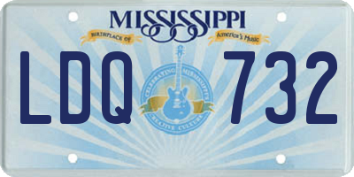 MS license plate LDQ732