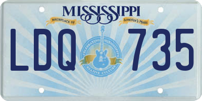 MS license plate LDQ735