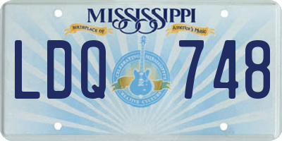 MS license plate LDQ748