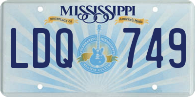 MS license plate LDQ749