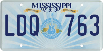 MS license plate LDQ763
