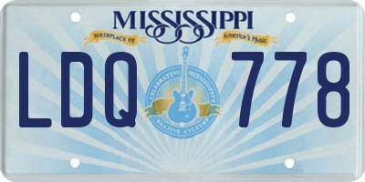 MS license plate LDQ778