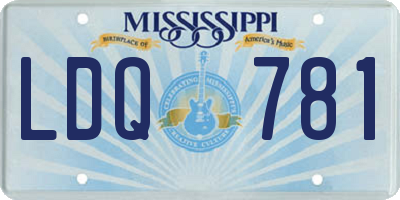 MS license plate LDQ781