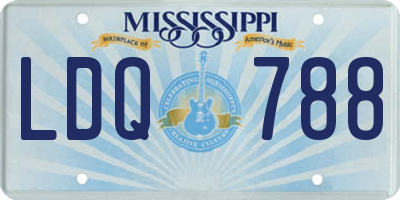 MS license plate LDQ788