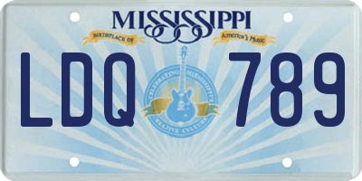 MS license plate LDQ789