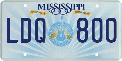 MS license plate LDQ800