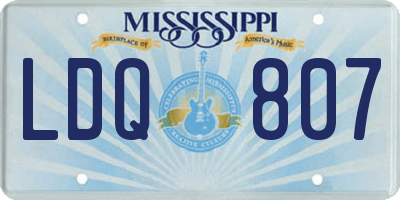 MS license plate LDQ807