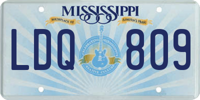 MS license plate LDQ809