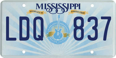 MS license plate LDQ837