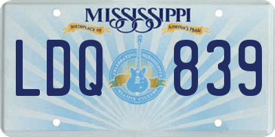 MS license plate LDQ839
