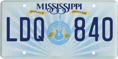 MS license plate LDQ840
