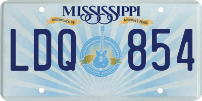 MS license plate LDQ854