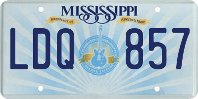 MS license plate LDQ857