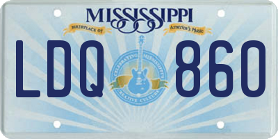 MS license plate LDQ860