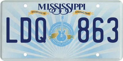 MS license plate LDQ863