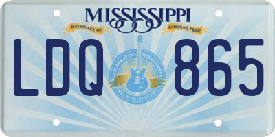 MS license plate LDQ865