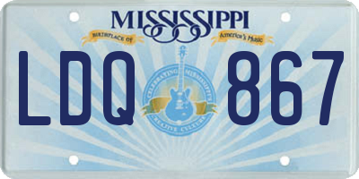 MS license plate LDQ867