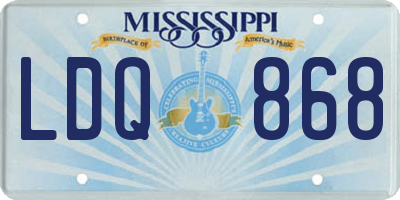 MS license plate LDQ868