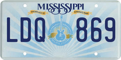 MS license plate LDQ869