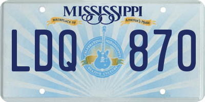 MS license plate LDQ870