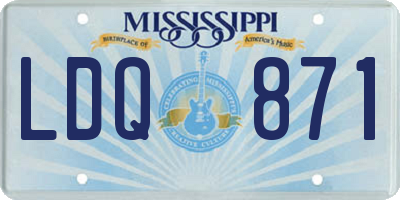 MS license plate LDQ871