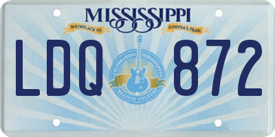 MS license plate LDQ872
