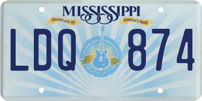 MS license plate LDQ874