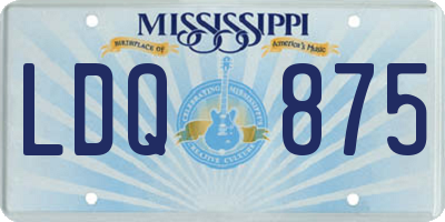 MS license plate LDQ875
