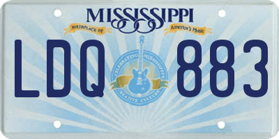MS license plate LDQ883