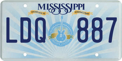 MS license plate LDQ887