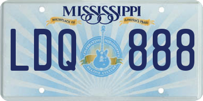 MS license plate LDQ888
