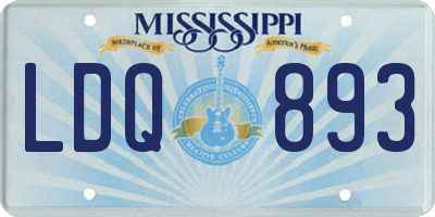 MS license plate LDQ893