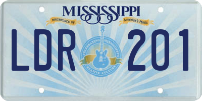 MS license plate LDR201