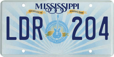 MS license plate LDR204