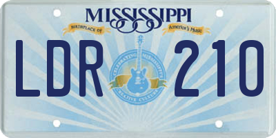 MS license plate LDR210