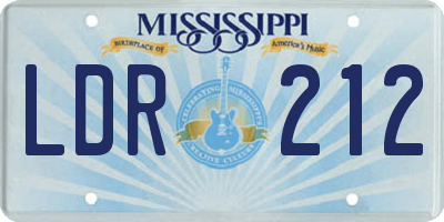 MS license plate LDR212