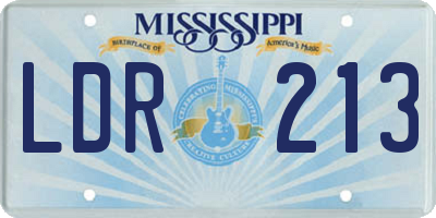 MS license plate LDR213