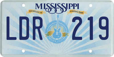 MS license plate LDR219