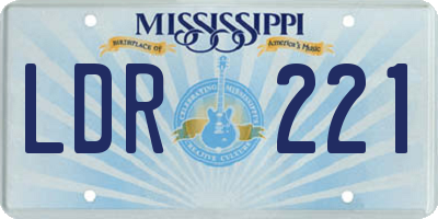 MS license plate LDR221